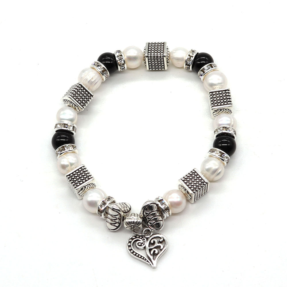 Wholesale Natural Pearl Zinc Alloy Beads Bracelet
